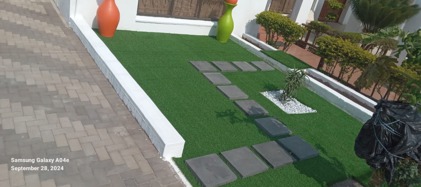 Artificial turf playground area